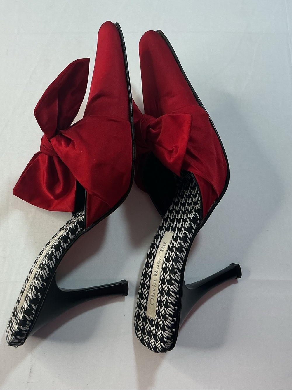 Olivia Rose Tal Red Bow Mules - Picture 4 of 9